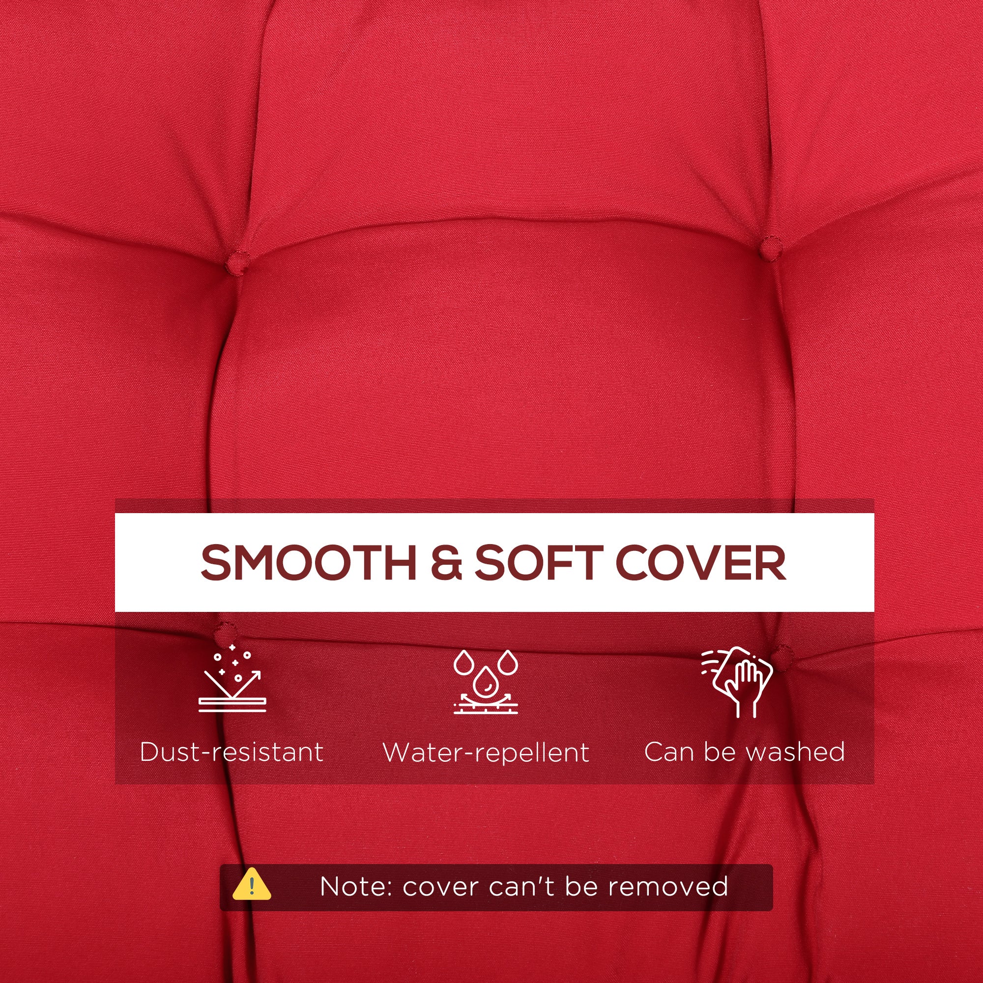 Set of 2 Patio Bench Replacement Cushions, 2 Seater Outdoor Loveseat Cushion Seat Pad, 43" x 19" x 3", Wine Red