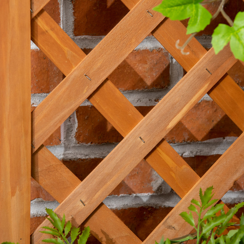 Raised Garden Bed with Trellis, Wooden Raised Planter Box with Corner Trellis, Outdoor Garden Bed for Patio & Balcony