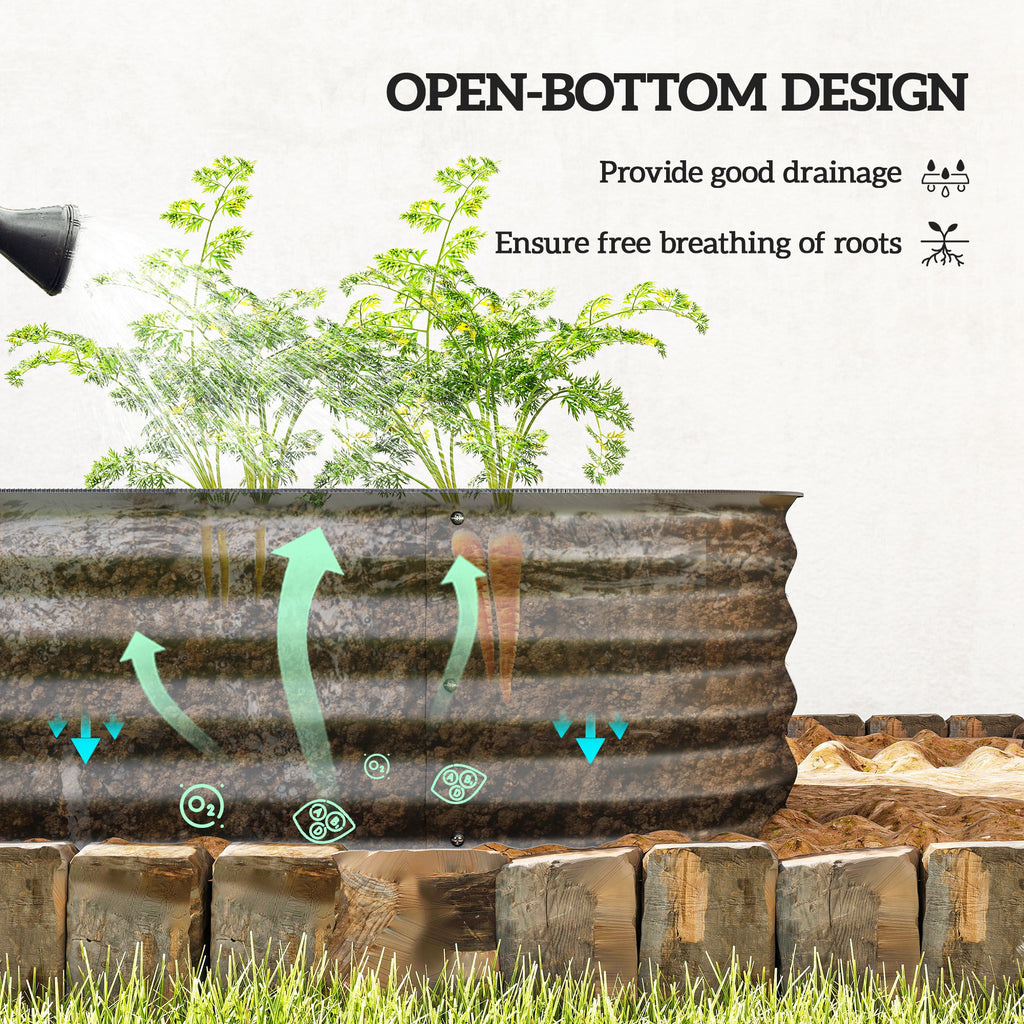 7.9 x 2 x 1ft Galvanized Raised Garden Bed Kit, Metal Planter Box with Safety Edging, Black