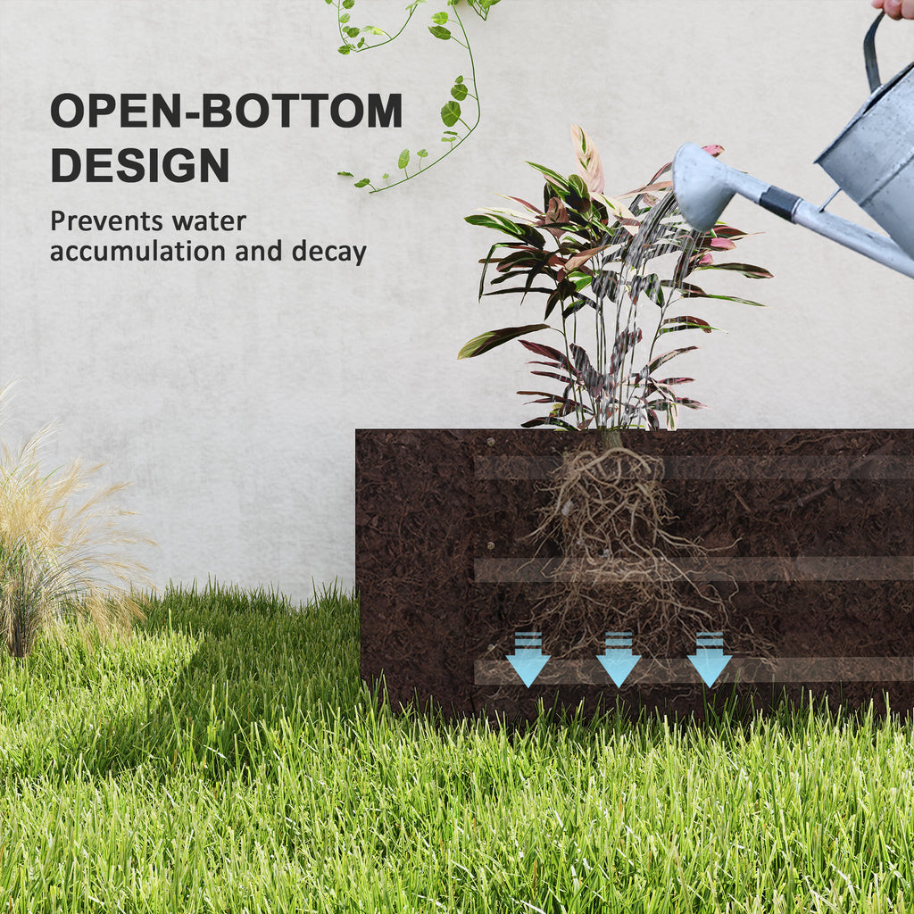 Galvanized Raised Bed, 8' x 4' x 1' Metal Planter Box, Outdoor Garden Box with Open Bottom for Flower Herb Vegetable