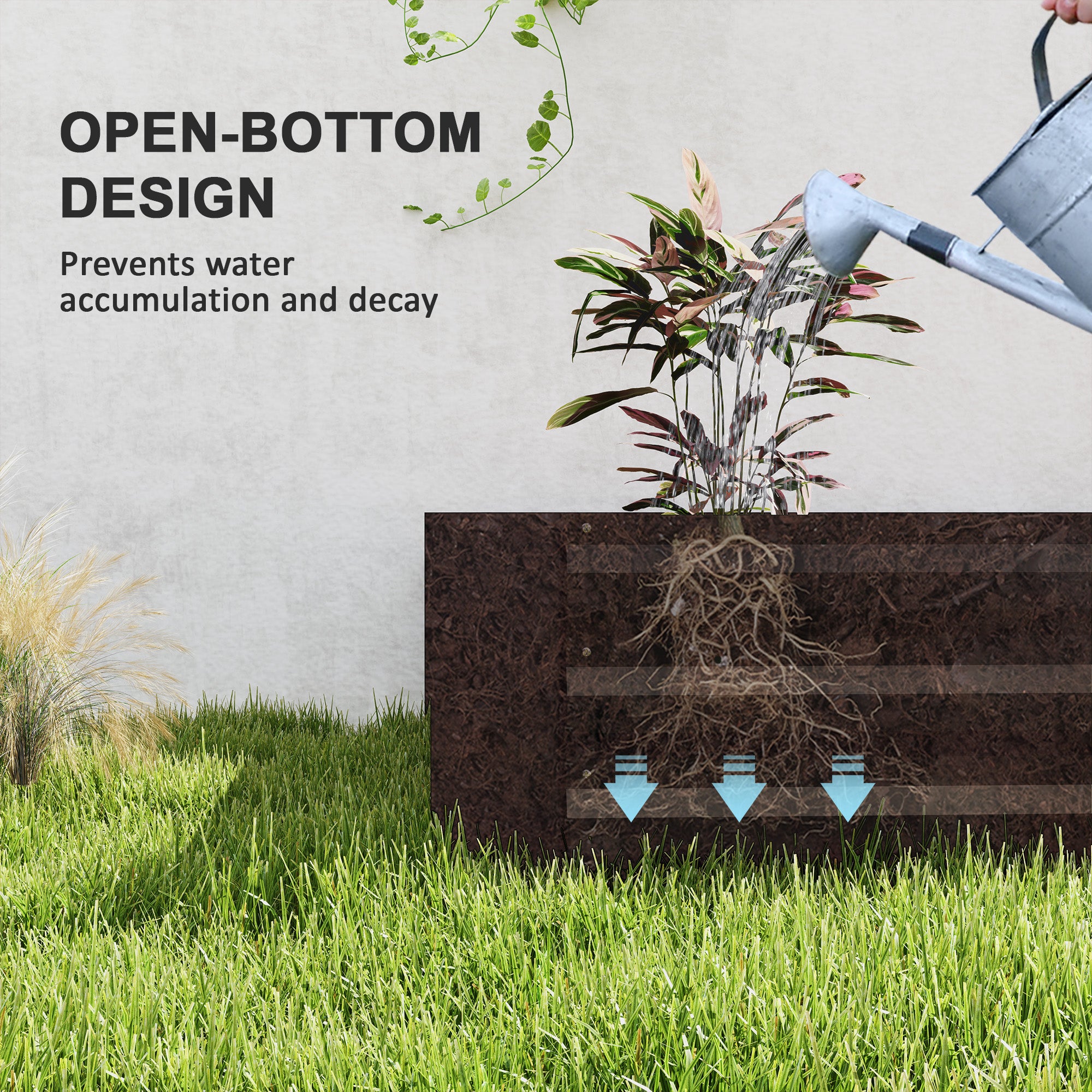 Galvanized Raised Bed, 8' x 4' x 1' Metal Planter Box, Outdoor Garden Box with Open Bottom for Flower Herb Vegetable