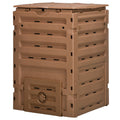 Compost Bin, Garden Composter with 80 Vents and 2 Doors, 120 Gallon (450L), Brown