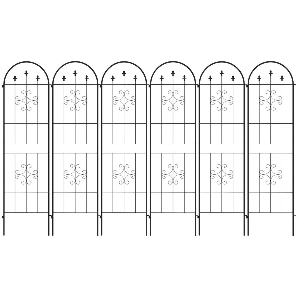 Metal Trellis Set of 6, Garden Trellis for Climbing Plants Support Frames, Arrow Design