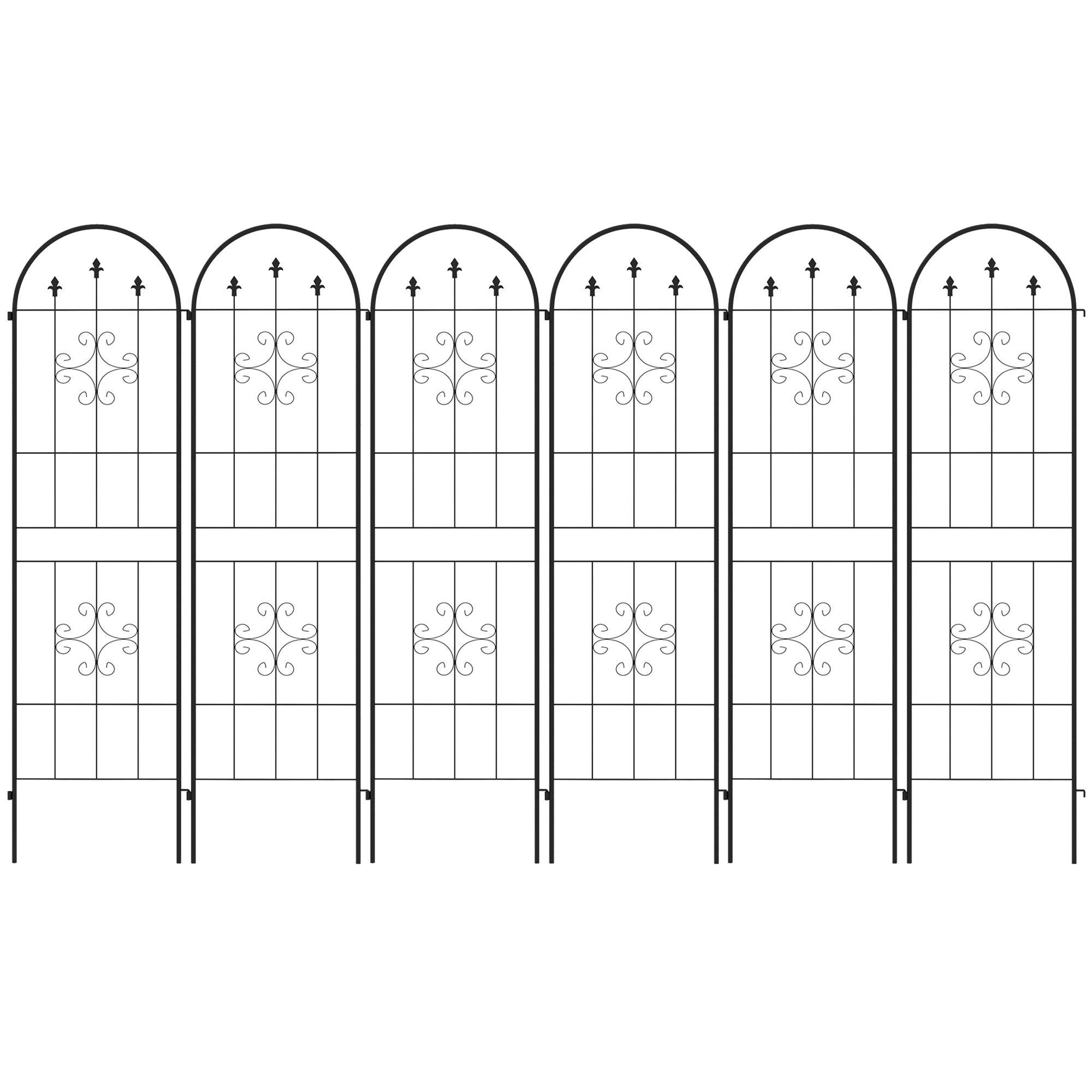 Metal Trellis Set of 6, Garden Trellis for Climbing Plants Support Frames, Arrow Design