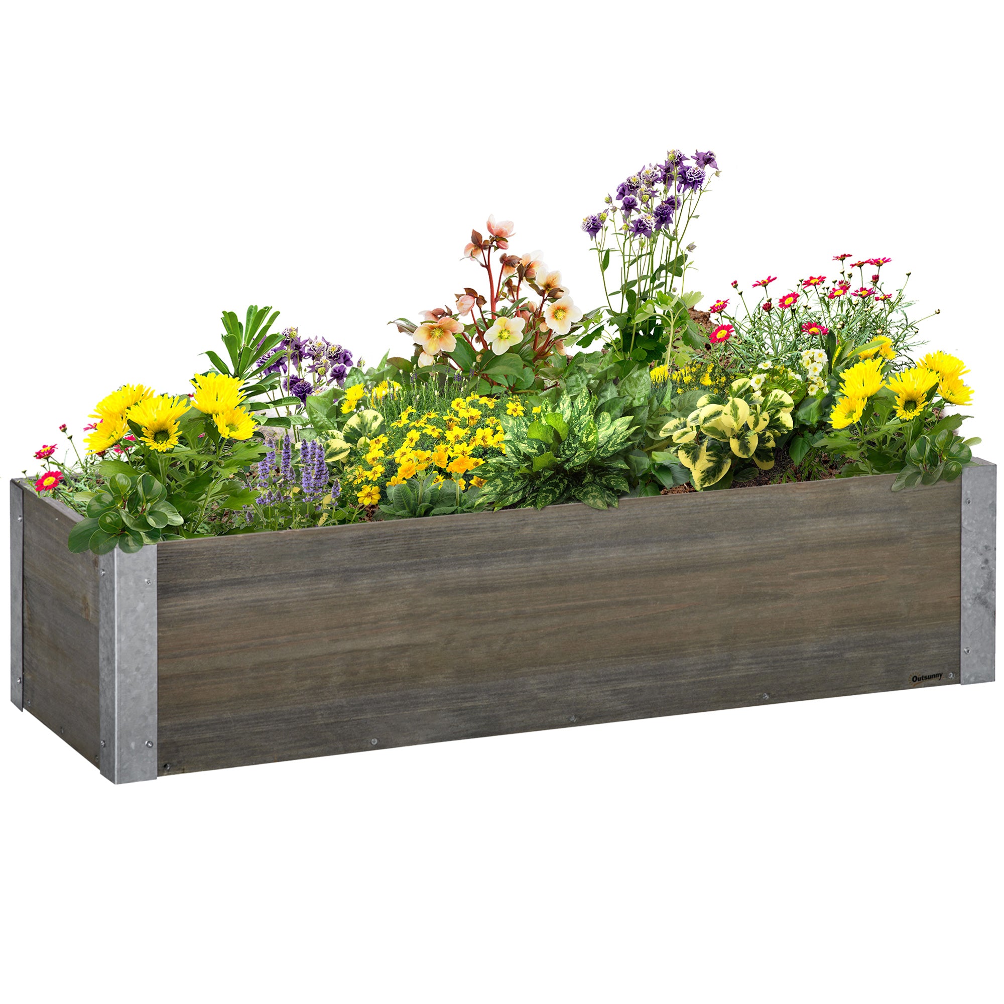 3' x 1' Raised Garden Bed Elevated Wooden Planter Box Outdoor for Backyard, Patio to Grow Vegetables, Herbs, and Flowers, Light Grey