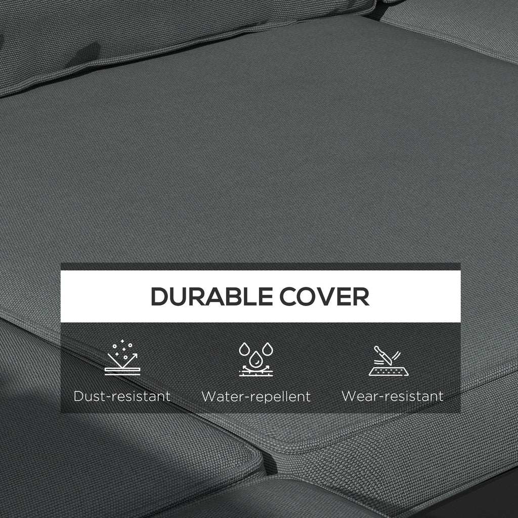 Replacement Cushions for Rattan Furniture, 14 Piece Outdoor Seat Cushion Pad for Patio Set, 7 Seat and 7 Back, Grey