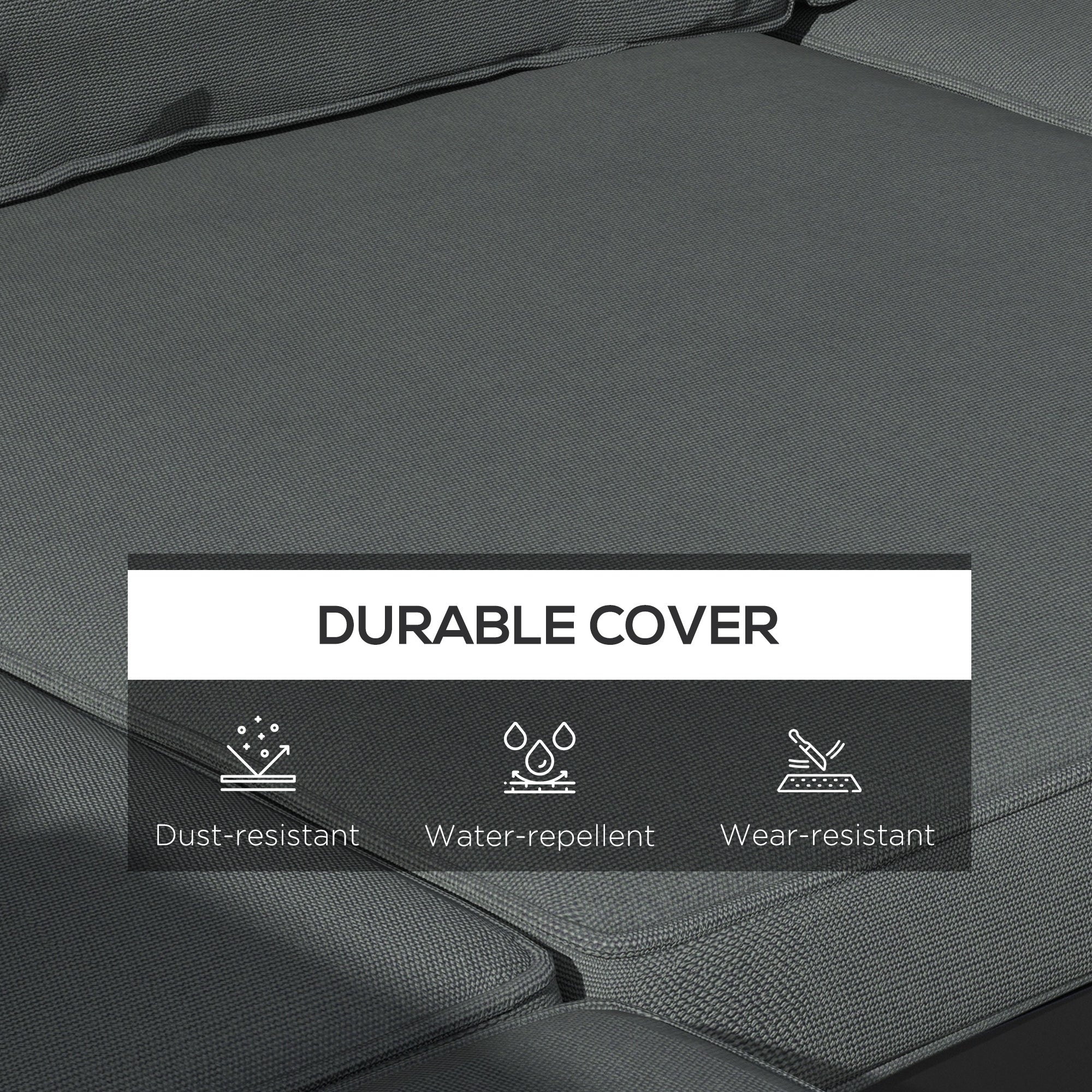 Replacement Cushions for Rattan Furniture, 14 Piece Outdoor Seat Cushion Pad for Patio Set, 7 Seat and 7 Back, Grey