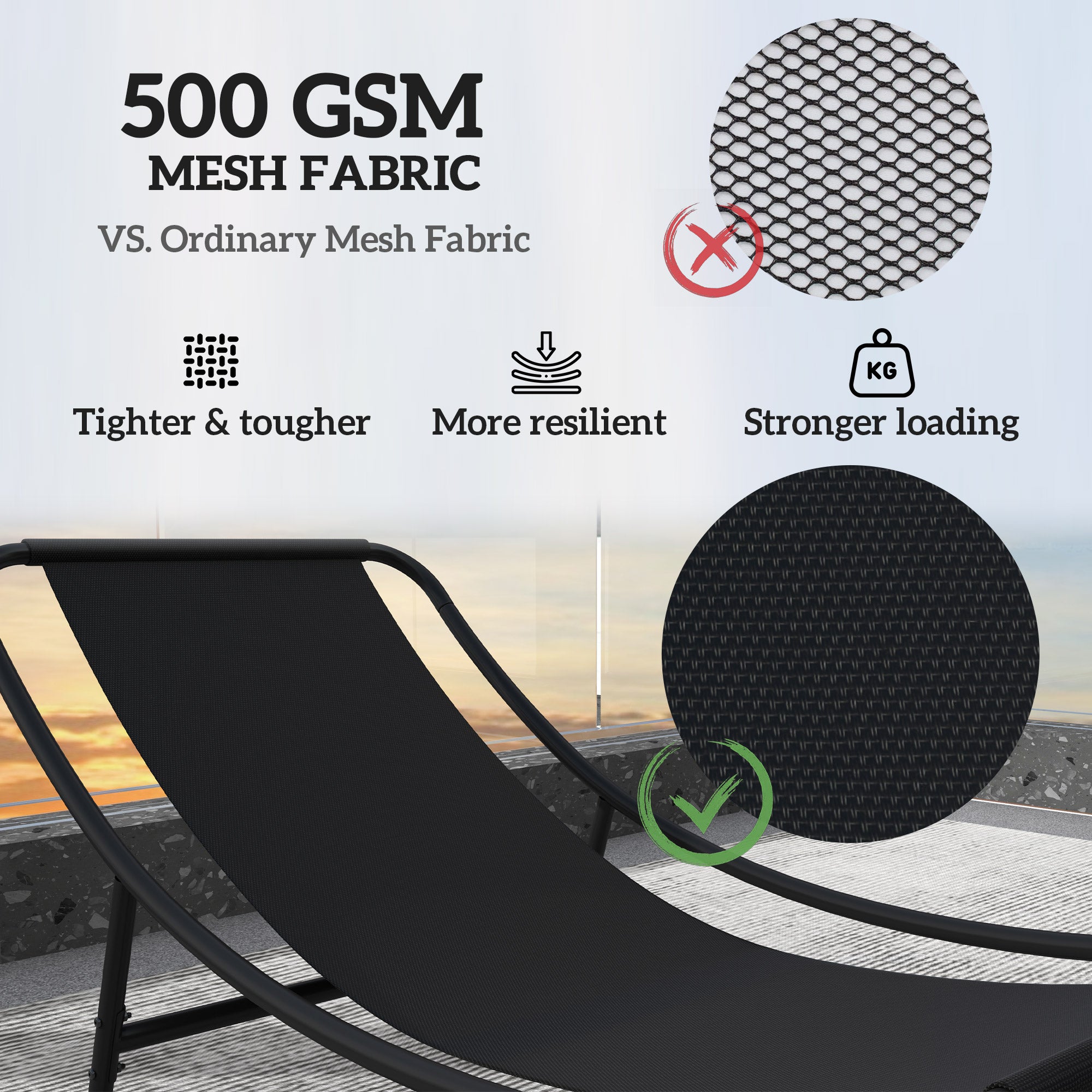 Outdoor Patio Rocking Chair with Cushion, Steel Frame Balcony Chair with Mesh Deep Seat for Porch, Garden, Grey