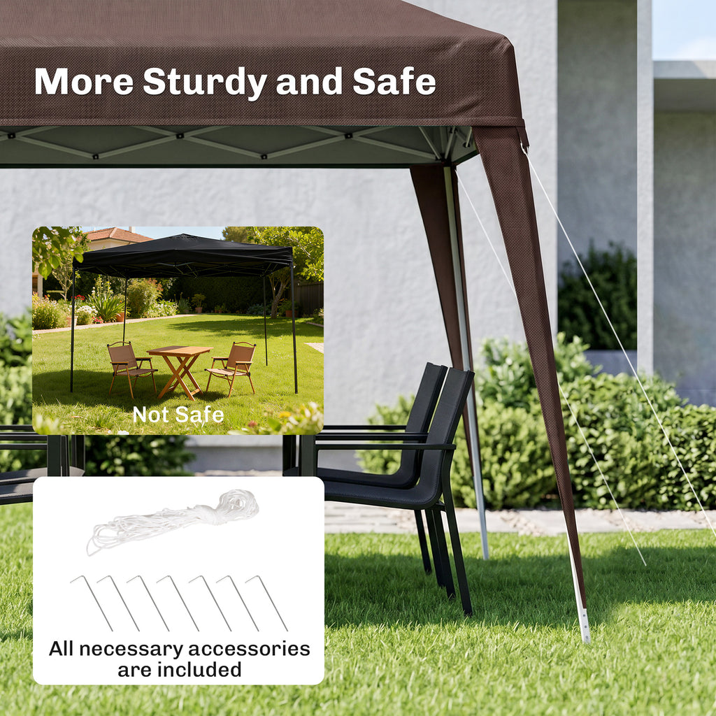 8' x 8' Pop Up Canopy, Outdoor Folding Tent, Portable Party Tent with Carrying Bag for Camping, Party, Picnic, Coffee