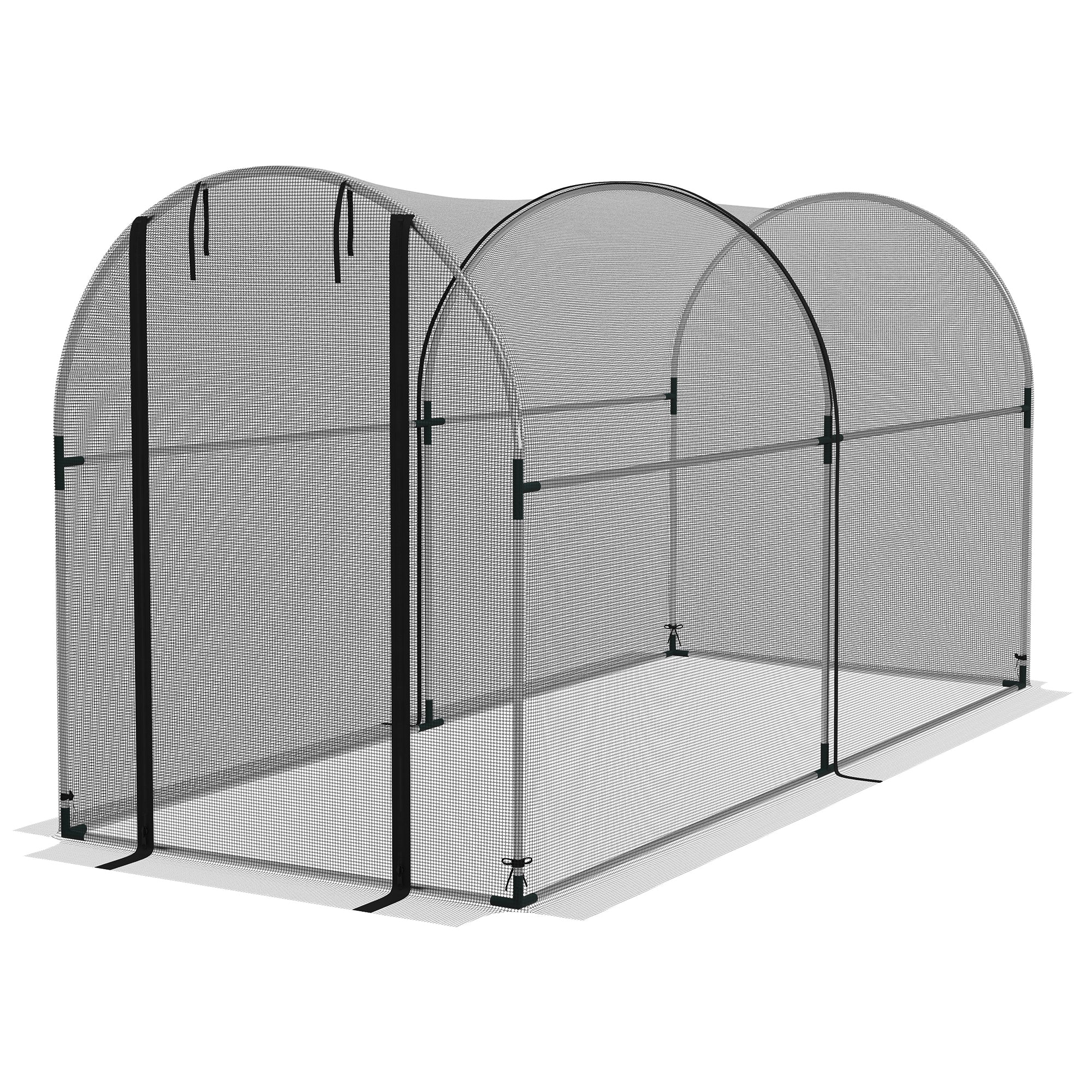 9.8' x 3.9' Crop Cage with Zipper Roll-Up Door, Mesh Plant Protection Tent from Animals with Galvanised Steel Frame