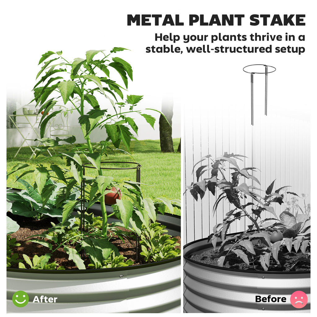 6' x 3' x 1' Large Outdoor Planter Box, Galvanized Raised Garden Bed with Metal Plant Stake, Silver