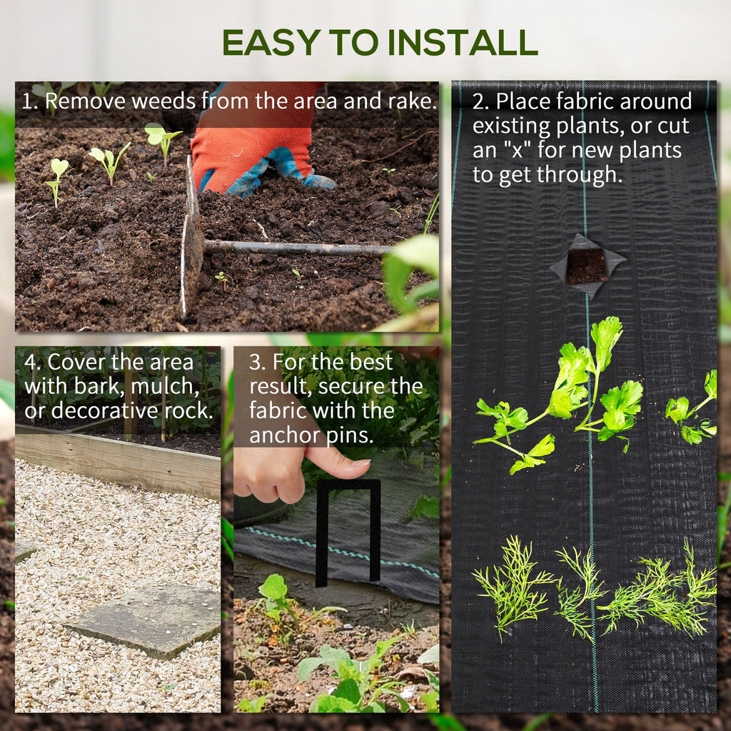 3ft x 164ft Weed Barrier, Landscape Fabric, for Greenhouse Yard Garden Weed Control, Heavy-Duty & Easy Setup, 2oz