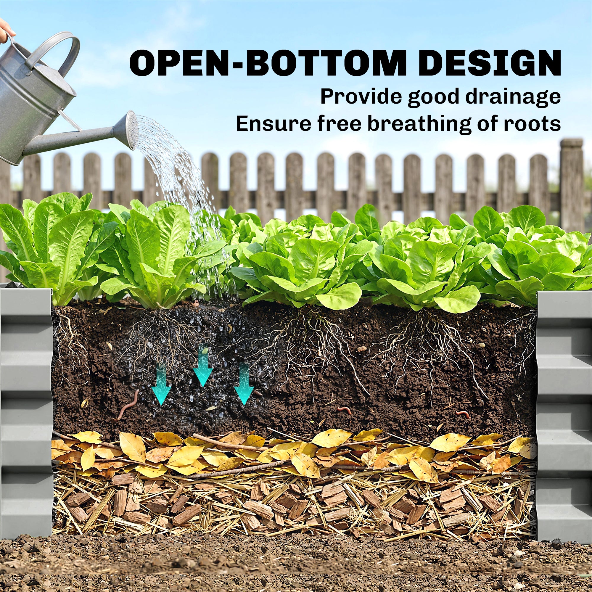 Set of 2 Galvanized Raised Beds for Garden, Outdoor Planter Box for Flowers, Herbs and Vegetables, Light Grey
