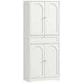 72.4" Tall Kitchen Pantry Cabinet, Modern Freestanding Storage Cabinet with Shaker Doors and Adjustable Shelves, White