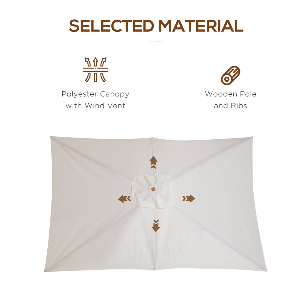 Patio Umbrella Market Patio Sun Umbrella Rectangle Cream White