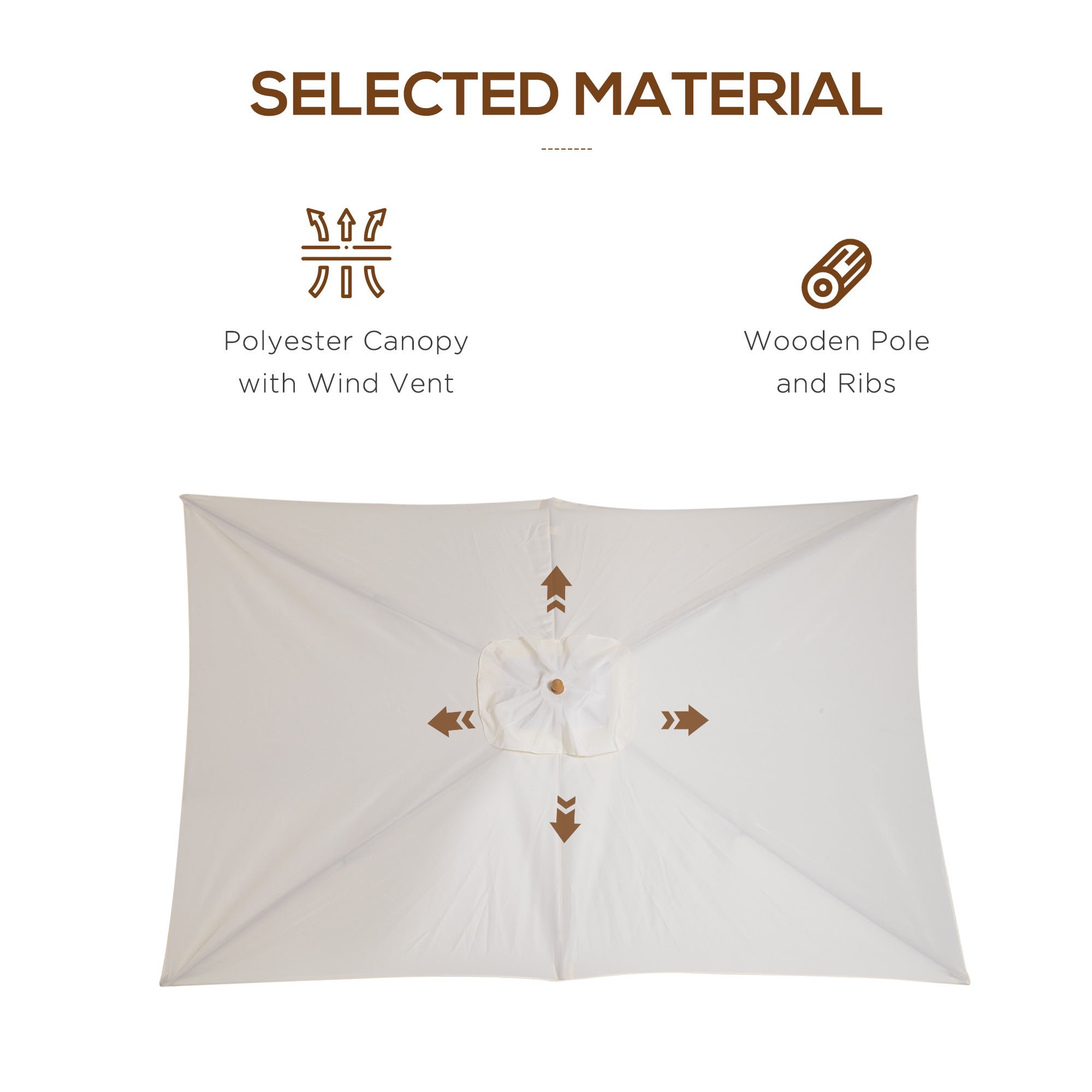 Patio Umbrella Market Patio Sun Umbrella Rectangle Cream White