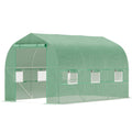 6.6' x 11' x 7' Portable Walk-In Tunnel Greenhouse, Garden Plant Growing Warm House, Outdoor Seed Flower Vegetable Growth Tent, Green