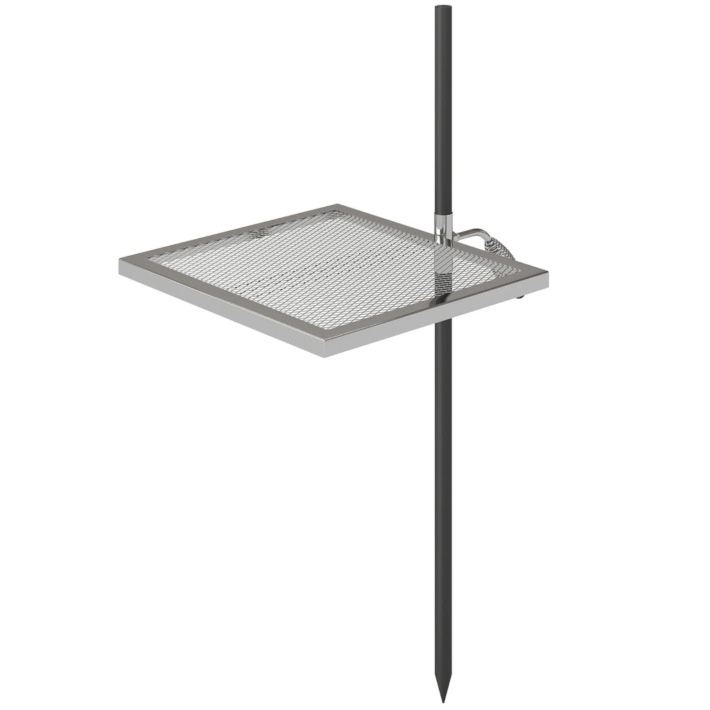 Swivel Campfire Grill, 360Â° Adjustable Heavy Duty Chrome-Plated Steel Campfire Cooking Grate, Silver