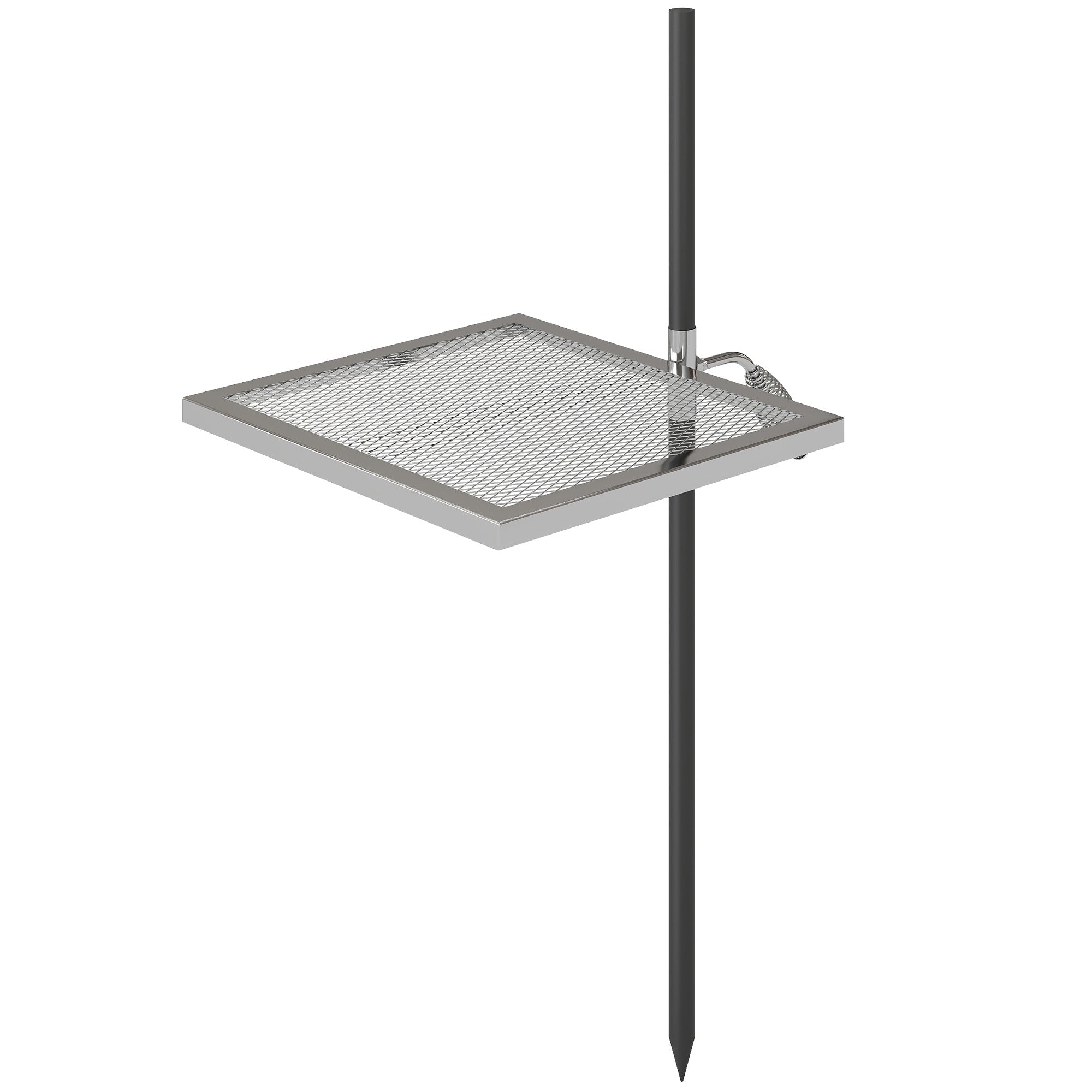 Swivel Campfire Grill, 360Â° Adjustable Heavy Duty Chrome-Plated Steel Campfire Cooking Grate, Silver
