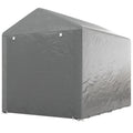 Portable Bicycle Shed with Galvanized Steel Frame and Large Door, Waterproof Outdoor Shed for Garden Tools, Light Grey
