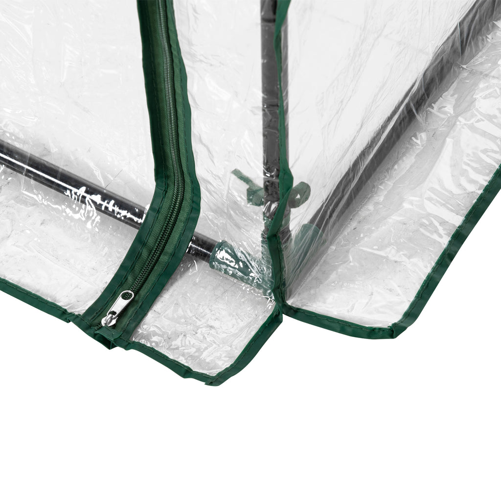 40"L x 20"W x 59"H Walk-in Garden Greenhouse with Steel Frame Outdoor Hot House Tomato Plant Warm House w/ Roll up Door, Plastic Cover, Clear