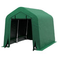 8' x 6' Carport with Sidewalls and Roll-up Door, Outdoor Storage Shelter for Motorcycle and Car, Green