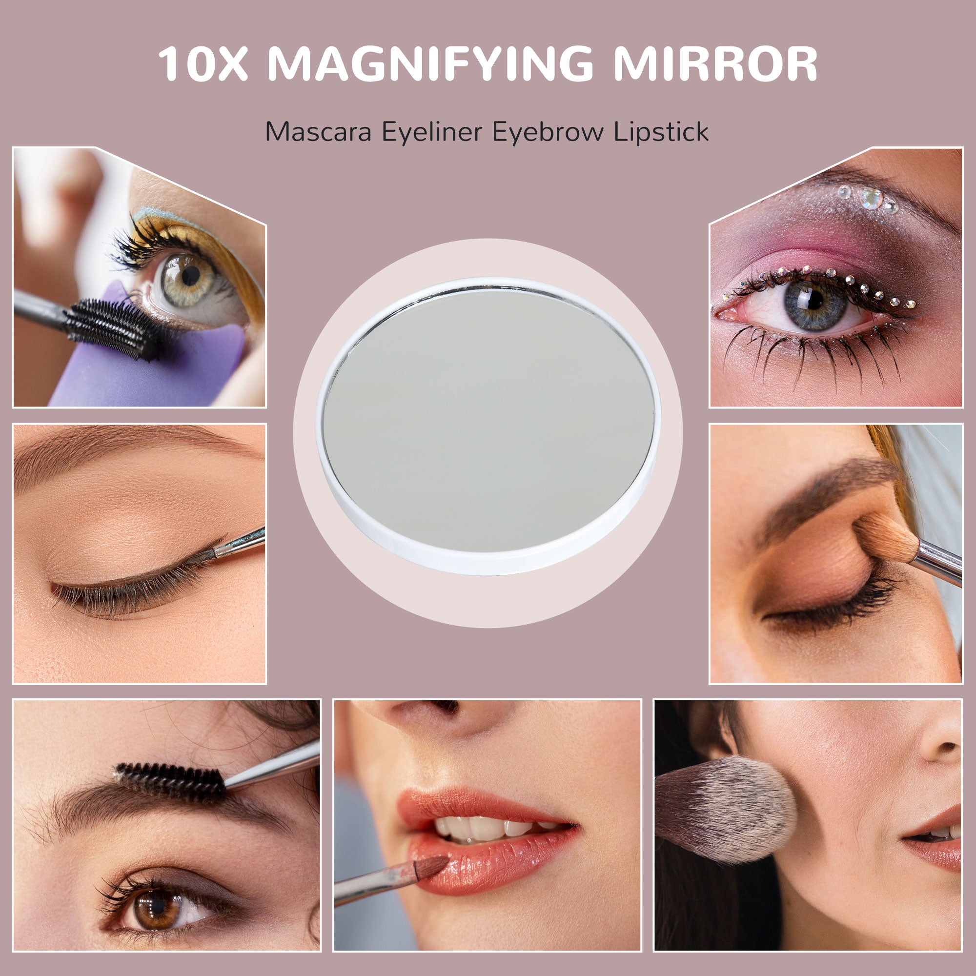 Hollywood Makeup Mirror with Lights, 3 Lighting Modes, USB Charging Port, Tabletop or Wall Mounted, White