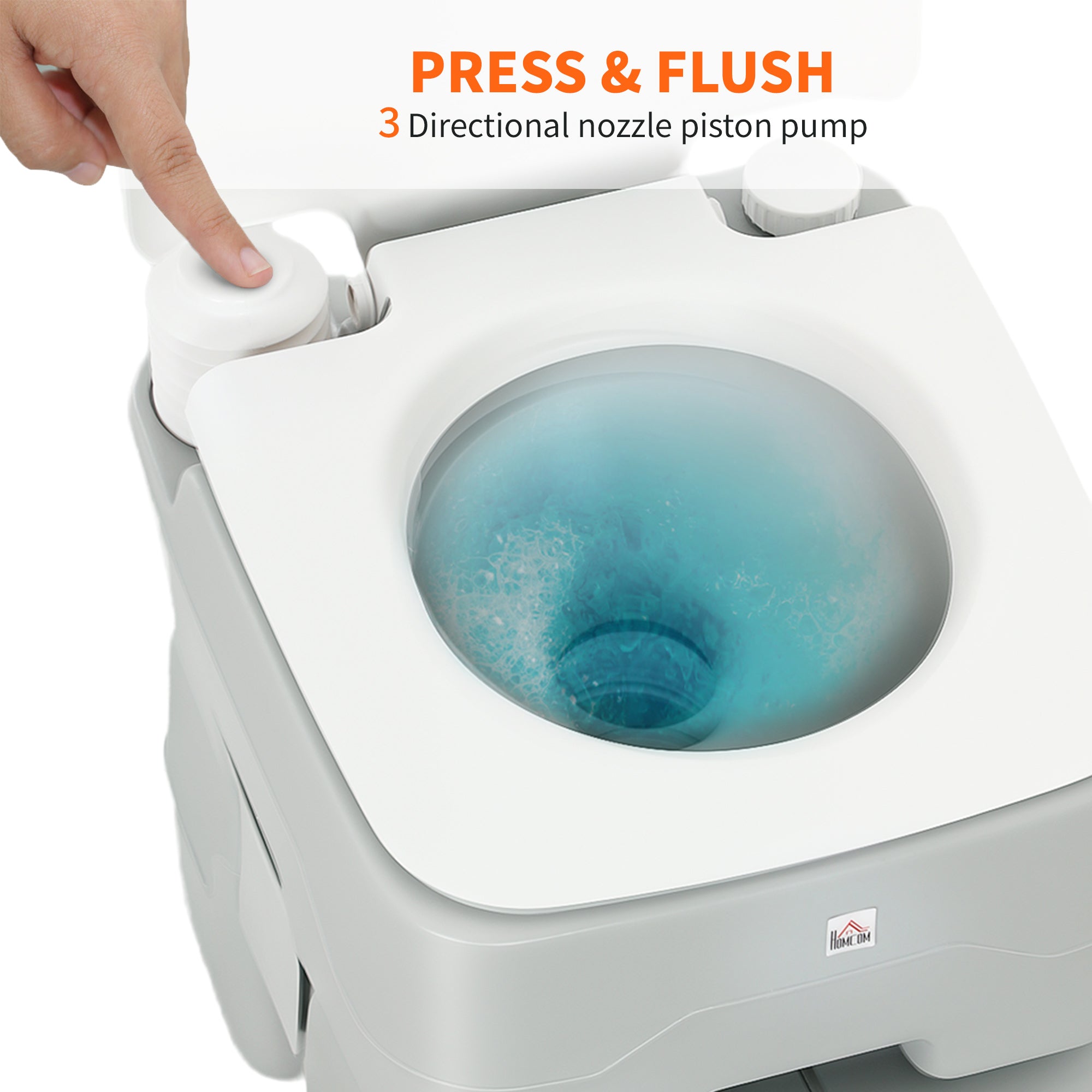 Outdoor Portable Travel Toilet Flushable Tank with Level Indicator  3 Way Pistol for Camping Boating Roadtripping 5.3 Gallon (20L)