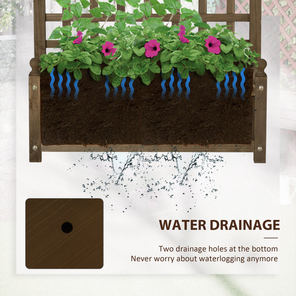 Garden Planter with Trellis for Climbing Vines, Wood Raised Garden Bed, Planter Box for Garden, Indoor Outdoor, Coffee