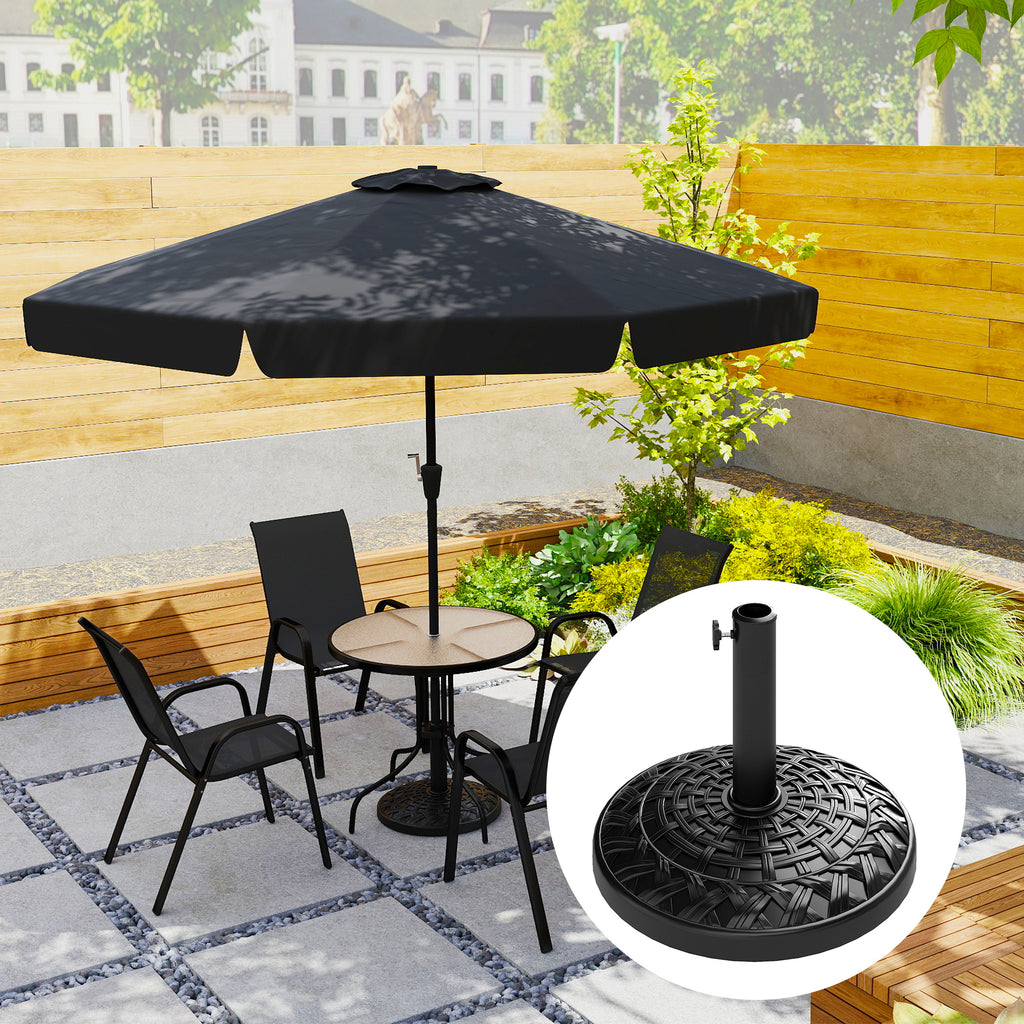 Patio Umbrella Base, 26 lbs Concrete Heavy Duty Umbrella Stand, Round Patio Umbrella Holder, Î¦18.7" x 12.6" H Black
