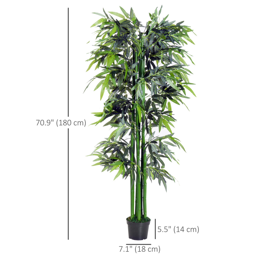 Set of 2 6FT Artificial Bamboo Tree Fake Decorative Plant with Nursery Pot for Indoor Outdoor DÃ©cor