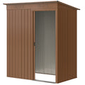 5.2' x 3.5' Outdoor Storage Shed, Easy to Assemble Metal Garden Shed, for Backyard, Lawn, Patio, Light Brown
