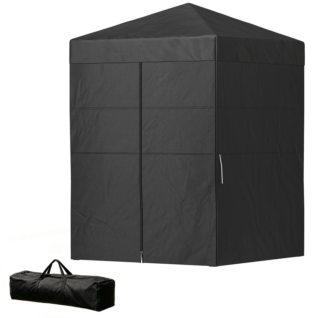 5 x 5 ft Compact Pop Up Canopy Tent, UPF 50+ Changing Room, Portable Instant Privacy Canopy with Mesh Window, Black