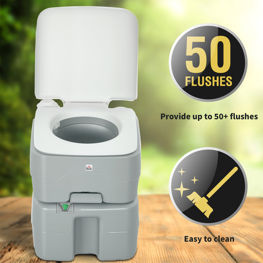 Outdoor Portable Travel Toilet Flushable Tank with Level Indicator  3 Way Pistol for Camping Boating Roadtripping 5.3 Gallon (20L)