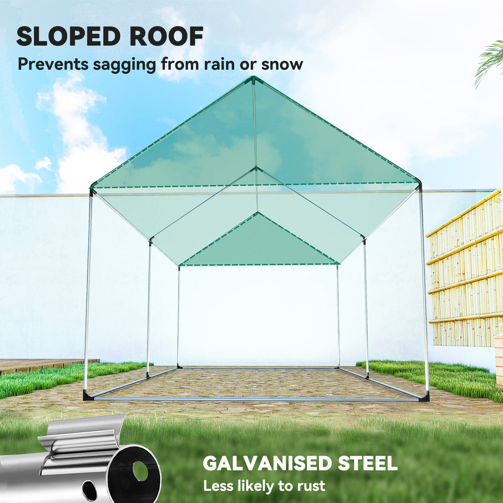 6.6' x 10' x 6.6' Walk-in Tunnel Greenhouse UV-resistant Wind Resistant Green House with Door and Mesh Windows, Green