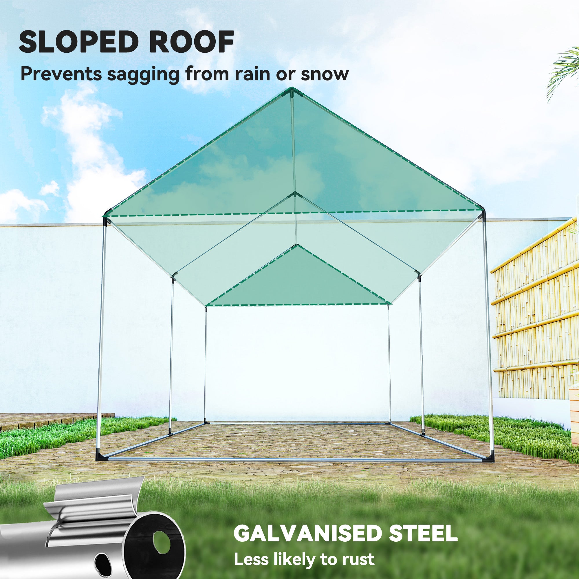 6.6' x 10' x 6.6' Walk-in Tunnel Greenhouse UV-resistant Wind Resistant Green House with Door and Mesh Windows, Green