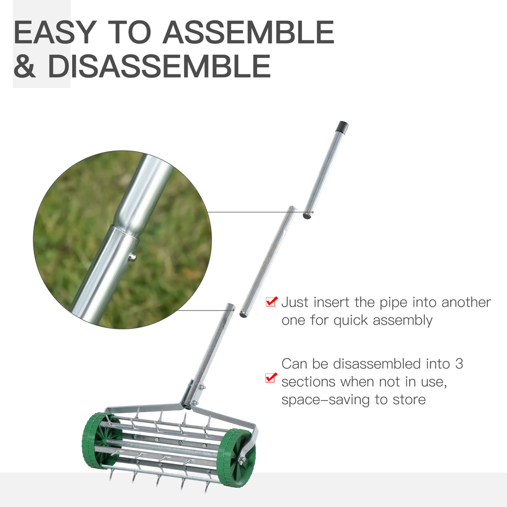 Manual Lawn Aerator with Adjustable Handle, Lawn Aerator Machine, Grass Aerator for Lawn, Yard, Garden