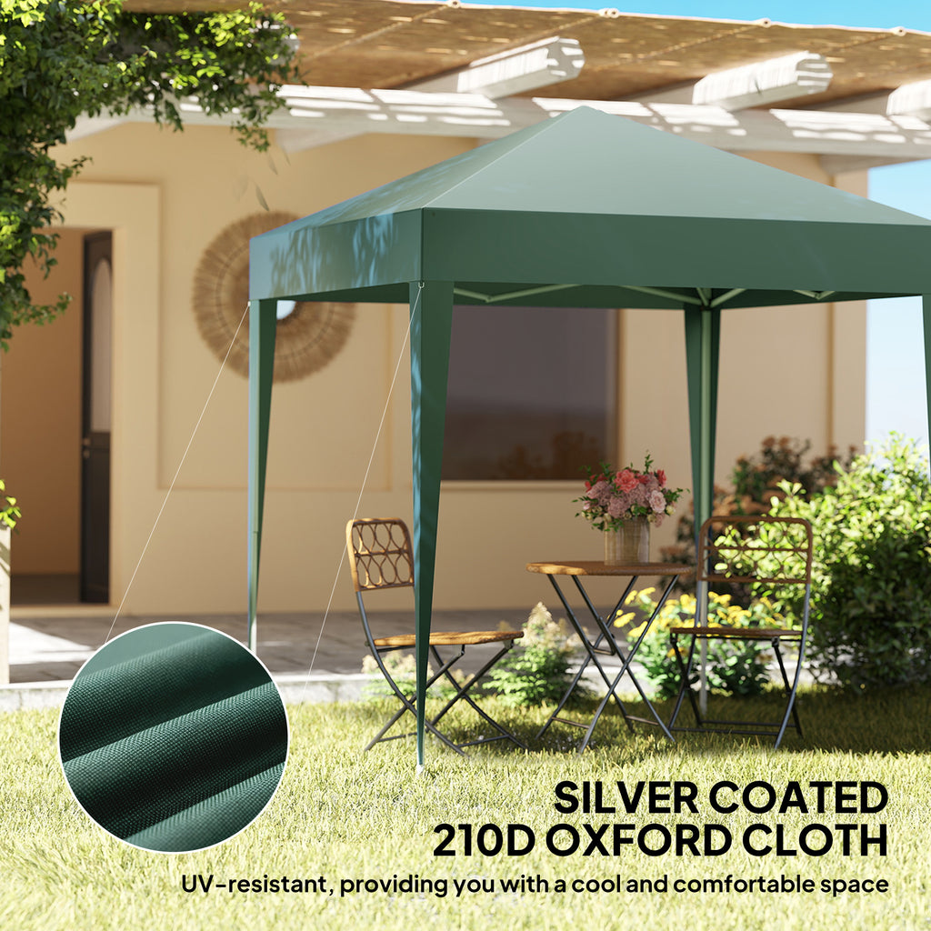 6.6'x6.6' Pop Up Canopy Tent with Sidewalls, Instant Sun Shelter Camping Gazebo with Carry Bag, Dark Green