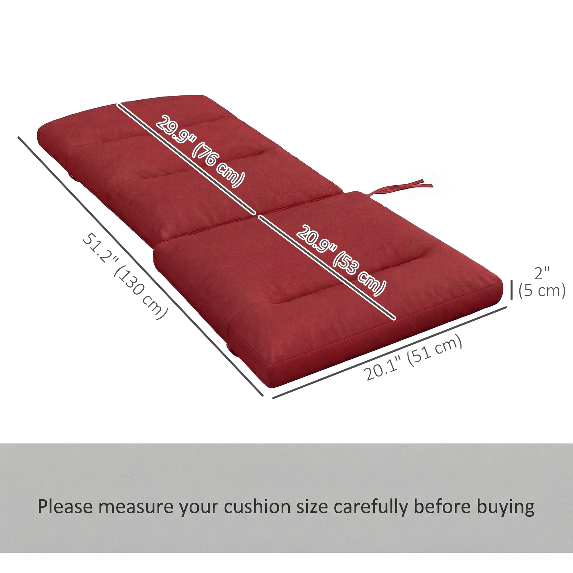 Patio Chair Cushions for Adirondack Chair Replacement Cushions with Back and Ties, Wine Red