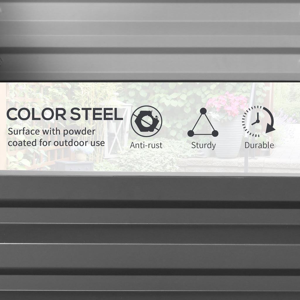 Galvanized Raised Garden Bed, Outdoor Planter Box for Vegetables, Flowers, Herbs, 4' x 2' x 1', Light Grey
