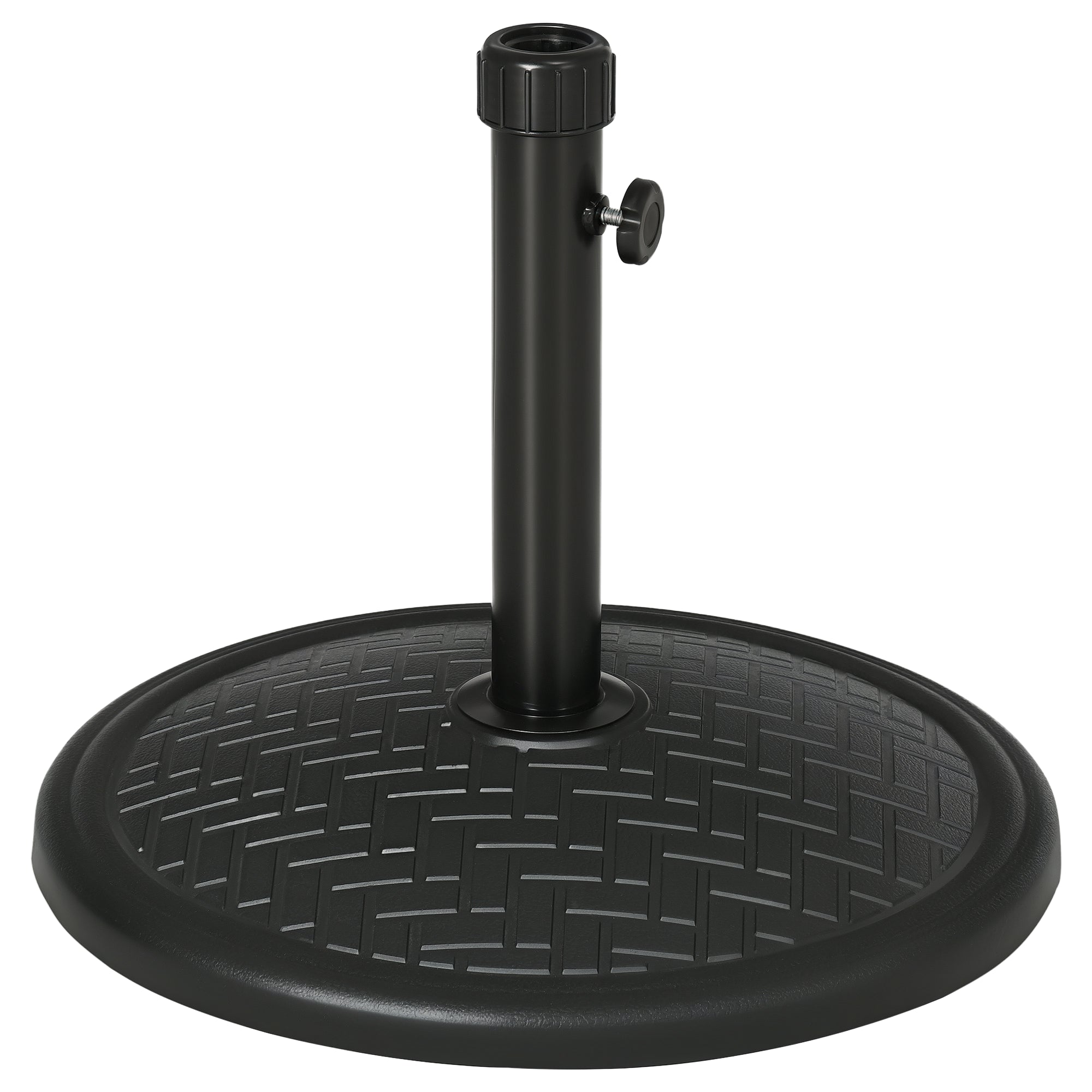 31lbs Concrete Round Patio Umbrella Base Holder, Outdoor Market Umbrella Stand Weight for Lawn, Deck, Backyard, Garden, Black