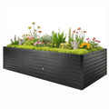 8' x 4' x 2' Raised Garden Bed, Galvanized Planter Box for Growing Flowers, Herbs and Vegetables, Black