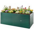 5' x 3' x 2' Raised Garden Bed, Galvanized Planter Box for Growing Flowers, Herbs and Vegetables, Green