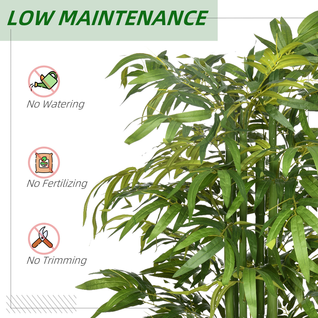 Set of 2 6 FT Artificial Tree Bamboo Tree Fake Plants in Pot for Home Office Living Room Decor, Green