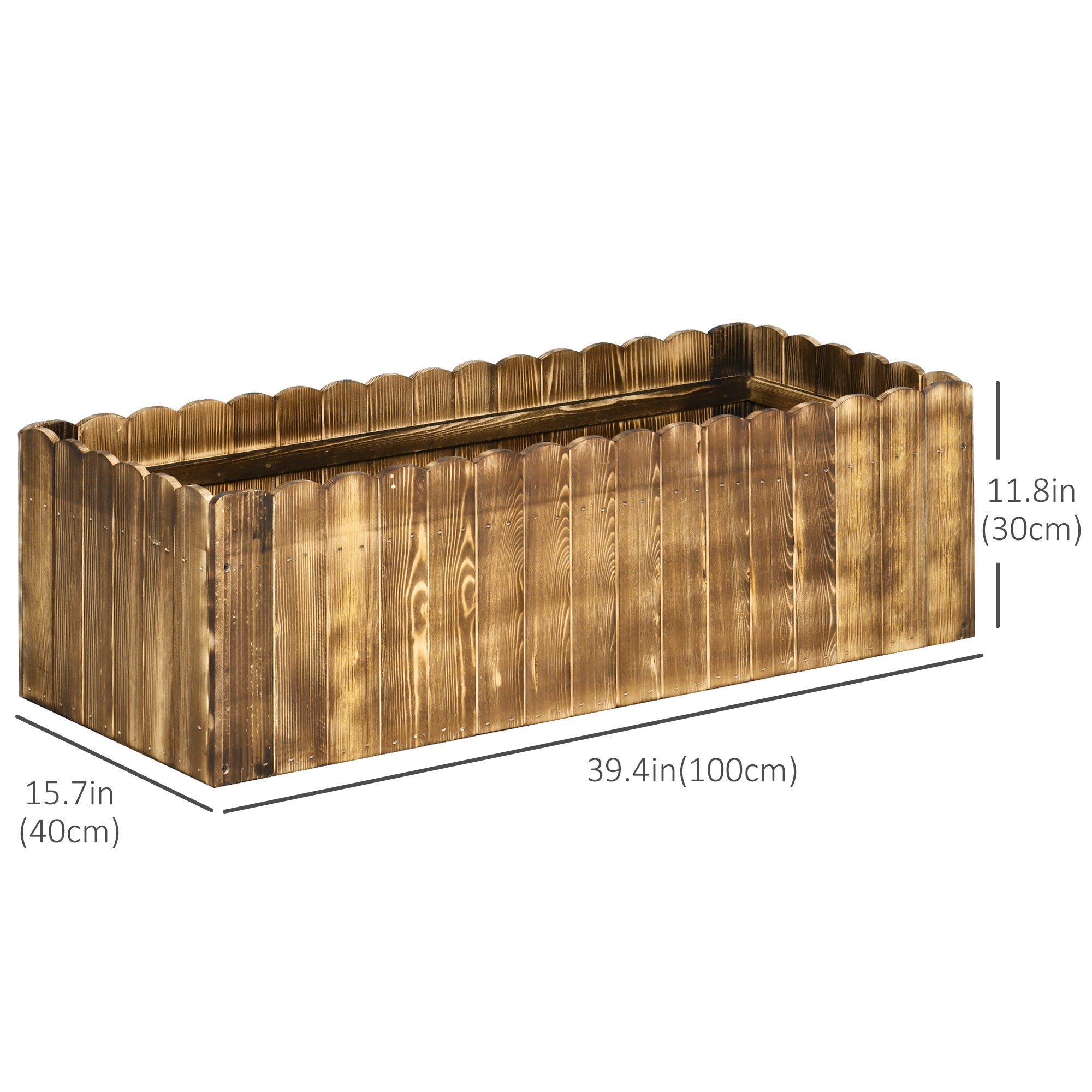 40" x 16" x 12"  Wooden Raised Garden Bed, Raised Planter Box, Planter Raised Bed with Drainage Holes, Natural