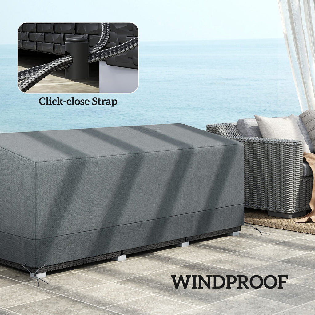 Patio Furniture Covers Waterproof for 3 Seater Sofa, 600D Heavy Duty Oxford Outdoor Patio Cover, 75" x 28.3" x 29.9", Grey