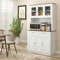 71-inch white pantry cabinet with microwave space