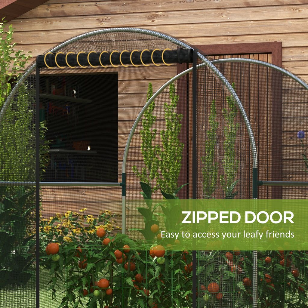 4.9' x 3.9' Crop Cage with Zipper Roll-Up Door, Mesh Plant Protection Tent from Animals with Galvanised Steel Frame