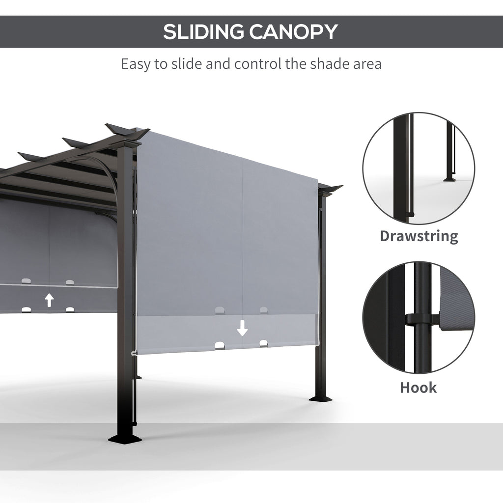 10' x 10' Outdoor Pergola Patio Gazebo Canopy Sun Shelter, Steel Frame, Grey