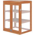 Wooden 2 Tier Cold Frame Greenhouse Polycarbonate Plant Grow House Portable Garden, 22.8" x 17.3" x 30.7", Orange
